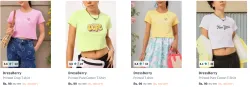 Branded Women Crop T-shirt Starting At @ ₹99