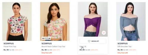 Image of Branded Women Floral Cotton Top Starting @ ₹99