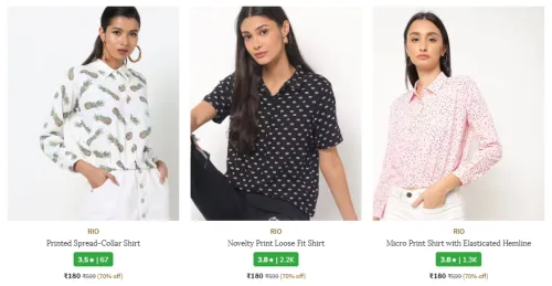 Image of Branded Women's Formal Shirts Starting ₹180.