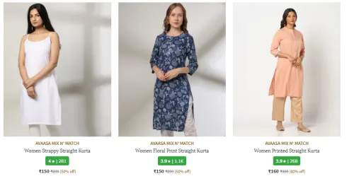 Image of Branded Women's Kurtis & Kurta Sets Startingt At ₹150