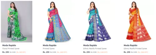 Image of Branded Women'S Pure Georgette Saree Starting Price At @ ₹259