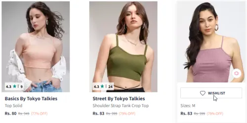Image of Branded Women Strap Crop Top Starting Price At @ ₹80