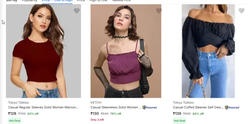 Image of Branded Womens' Clothing Starting @ ₹128