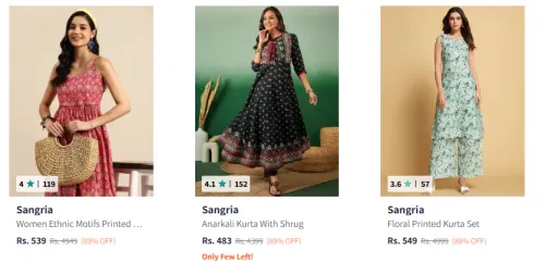 Image of Branded Women's Ethnic Wear upto 89% Discount