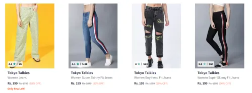 Image of Branded Women's Jeans upto 90% Discount | Starting at ₹199