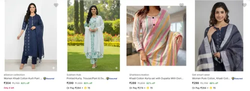 Image of Branded Women's Kurtas Sets upto 89% Discount