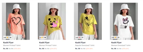 Image of Branded Women's T-shirts starting at ₹98
