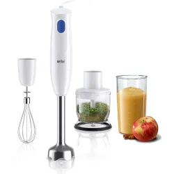 Braun MultiQuick 1, Powerful 450W Hand Blender, Made in Europe, EasyTwist Technology, Lightweight, Stainless Steel Design, Dishwasher Safe, All-in-1: Blender, Grinder, Chopper & Whisker, MQ10.202M
