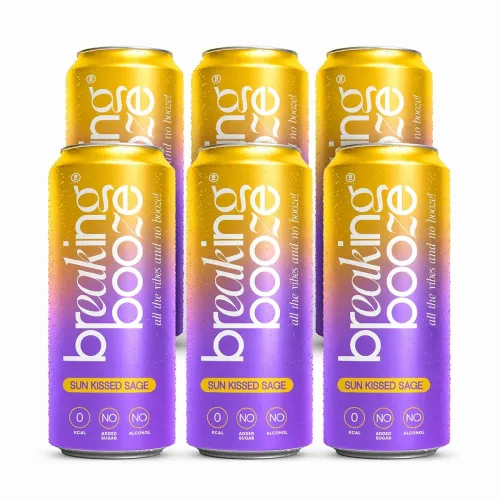 Image of Breaking Booze Non Alcoholic Drink Orange & Herbs – Zero Proof Cocktail Alternative with Adaptogens & Botanicals – No Su