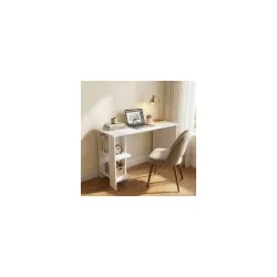 Breeze Minimalist Study Table with 2-Tier Side Shelves