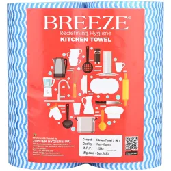 BREEZE Non-Woven Zig Zag 40 Sheets / pack 80 Pulls‎ Kitchen towel