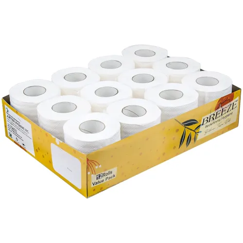 Image of BREEZE 2 Ply Toilet Tissue Paper Roll 265 Pulls Pack of 12