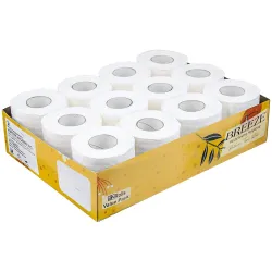 BREEZE 2 Ply Toilet Tissue Paper Roll 265 Pulls Pack of 12
