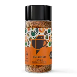 Brewbird Premium Hazelnut Instant Coffee Powder (100 Grams) | No Sugar | Strong Rich Aroma | 100% Fresh Arabica Beans Fo