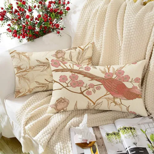 Image of BRICK HOME Set of 2 Polycotton Printed Cushion Covers