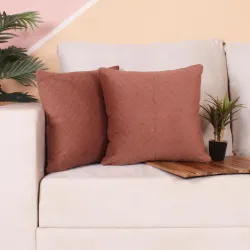 BRICK HOME Single Side Quilted Velvet Cushion Cover Set of 2 (12 x 12 Inches)