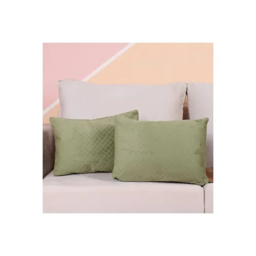 Image of BRICK HOME Single Side Quilted Velvet Cushion Cover Set of 2 (12 x 18 Inches)