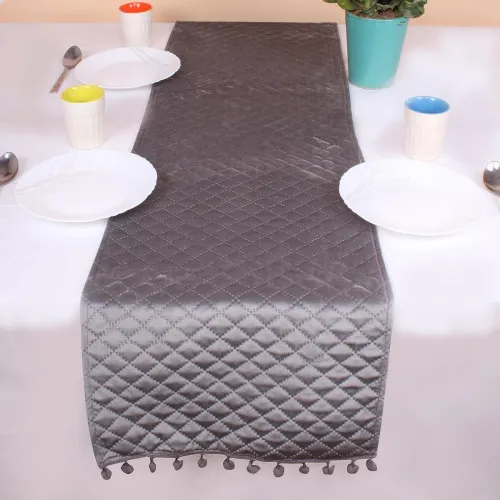Image of BRICK HOME Quilted Velvet 4 Seater Table Runner