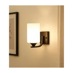 BrightLyt Wall Lights for Living Room Decoration, Wall Lamps for Bedroom, Diwali Home Decoration Items/Bedside/Mirror Side lamp (Metal Black Up & Down Lighting)