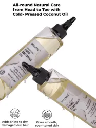 BRILLARE 100% Organic Cold-Pressed Coconut Oil for Moisturizer, Repair, Anti-Frizz Hair .