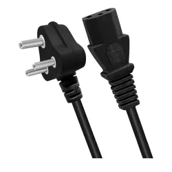 BRISTO Computer Heavy Duty Power Cable Cord for Desktops, PC, Printers, Monitor, SMPS - Mains Cable (1.5M- Black)