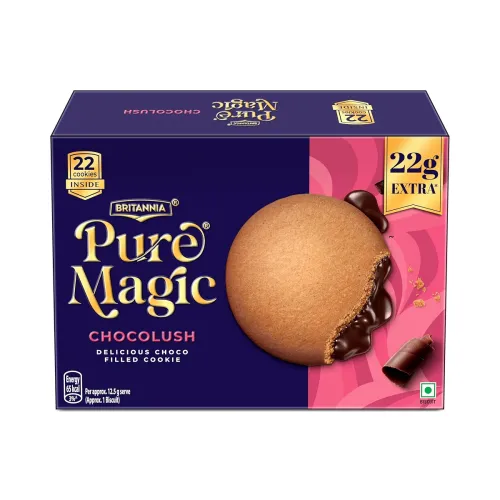 Image of Britannia Pure Magic Chocolush - Delicious Choco Filled Cookie | 300 gm | Live this moment with crunchy and gooey choco 