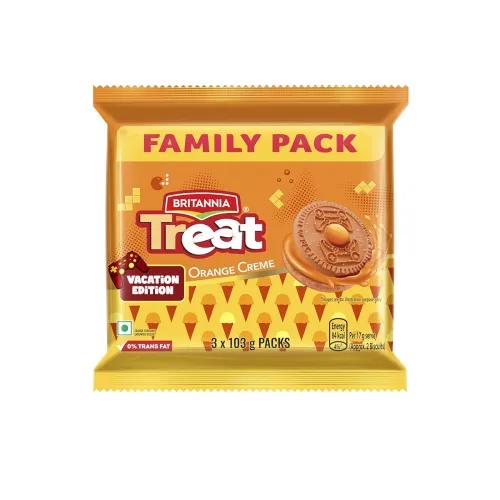 Image of Britannia Treat Orange Creme Sandwich Biscuits 309g