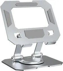 BROLAVIYA Desktop 360 Rotating Base, Aluminium Metal Stand, Foldable, 4-13 Inch Device Mobile Holder