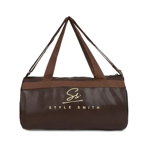 Image of Brown Faux Leather Sports Duffel Gym Bag (22 Ltrs)