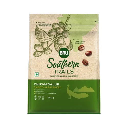 Image of Bru Southern Trails Dark Roast Ground Coffee 250 G,Bag