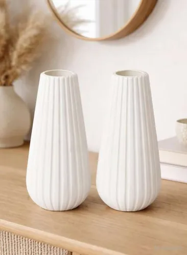 Image of Bruncha Artificial white vase set of 2