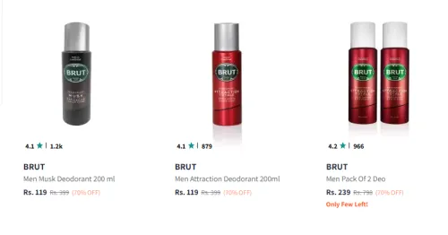 Image of Brut Deodorant Flat 70% Discount