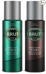 Brut Original Deodorant For Men, 200ml & Musk Deodorant Spray For Men, 200ml