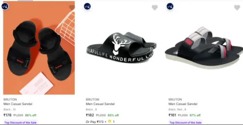 Image of BRUTON Men’s Sandals & Floaters at minimum 85% Discount