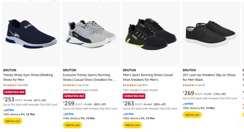 Image of BRUTON Men's Shoes starting @ ₹253