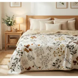 BSB HOME 100% Cotton Reversible Dohar Single Bed Size AC Blanket