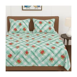 BSB HOME 100% Cotton Double Bed Bedsheet with 2 Pillow Covers |