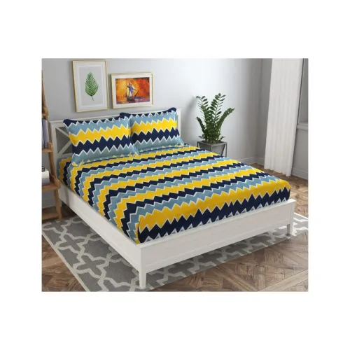 Image of BSB HOME 120 TC Double Floral Bedsheet with 2 Pillow Covers | 110 GSM Soft Brushed Microfiber - Breathable & Wrinkle Fre
