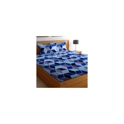 BSB HOME® Glace Cotton 160 TC Football Printed Double Bedsheets with 2 King Size Pillow Cove