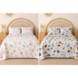 BSB HOME 2 Bedsheet Combo Set with 4 Pillow Covers – Premium Cotton Glace Cotton Printed Double Bedsheets