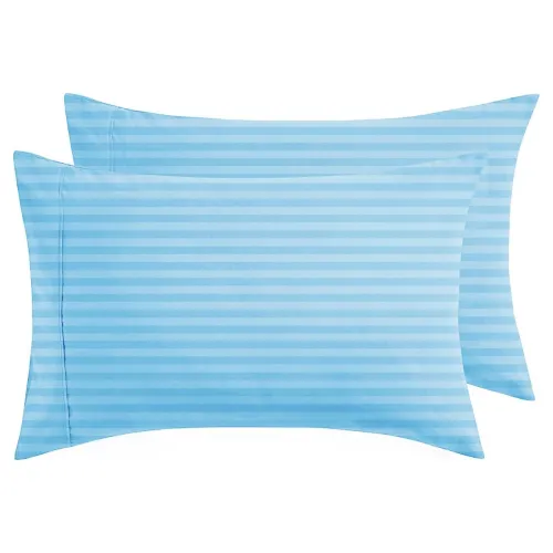 Image of BSB HOME® 220 TC Premium Glace Cotton Solid Striped Pillow Covers