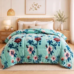 BSB HOME 3 Layered Heavy Winter Quilt Rajai – 600 GSM Thick & Fluffy Comforter