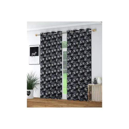 Image of BSB HOME Abstract Flower Printed Decorative Window Curtain - 5 Feet, 