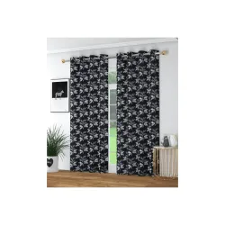 BSB HOME Abstract Flower Printed Decorative Window Curtain - 5 Feet, 