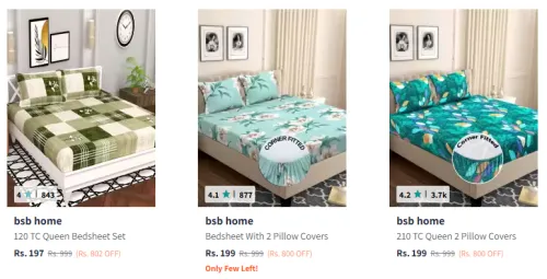 Image of BSB Home Bedsheet Set Starting @ ₹197