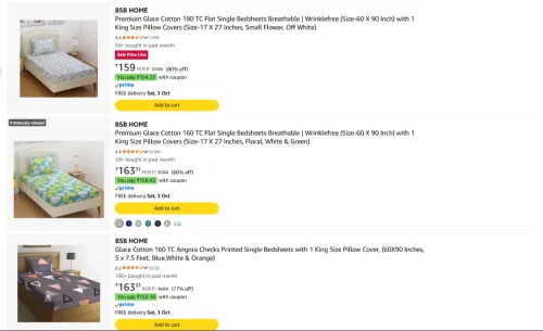 Image of BSB Home Bedsheets up to 80% Discount