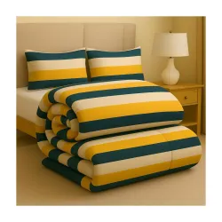 BSB HOME Double Bed Comforter Set (Mustard Yellow)