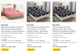 BSB home double bed bedsheet set Starting @ ₹173