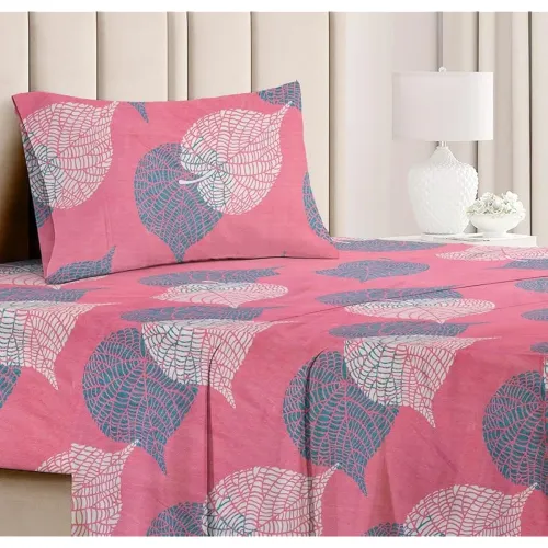 Image of BSB HOME Floral Glace Cotton Bedsheet Set