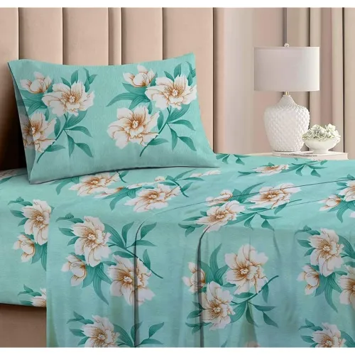 Image of BSB HOME Glace Cotton Single Bedsheet with 1 Pillow Cover